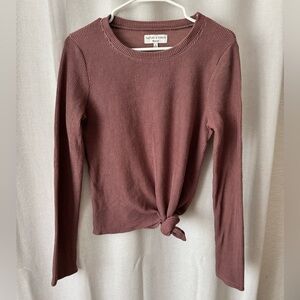 Madewell Ribbed Long Sleeve Top in Dusty Rose Size Small